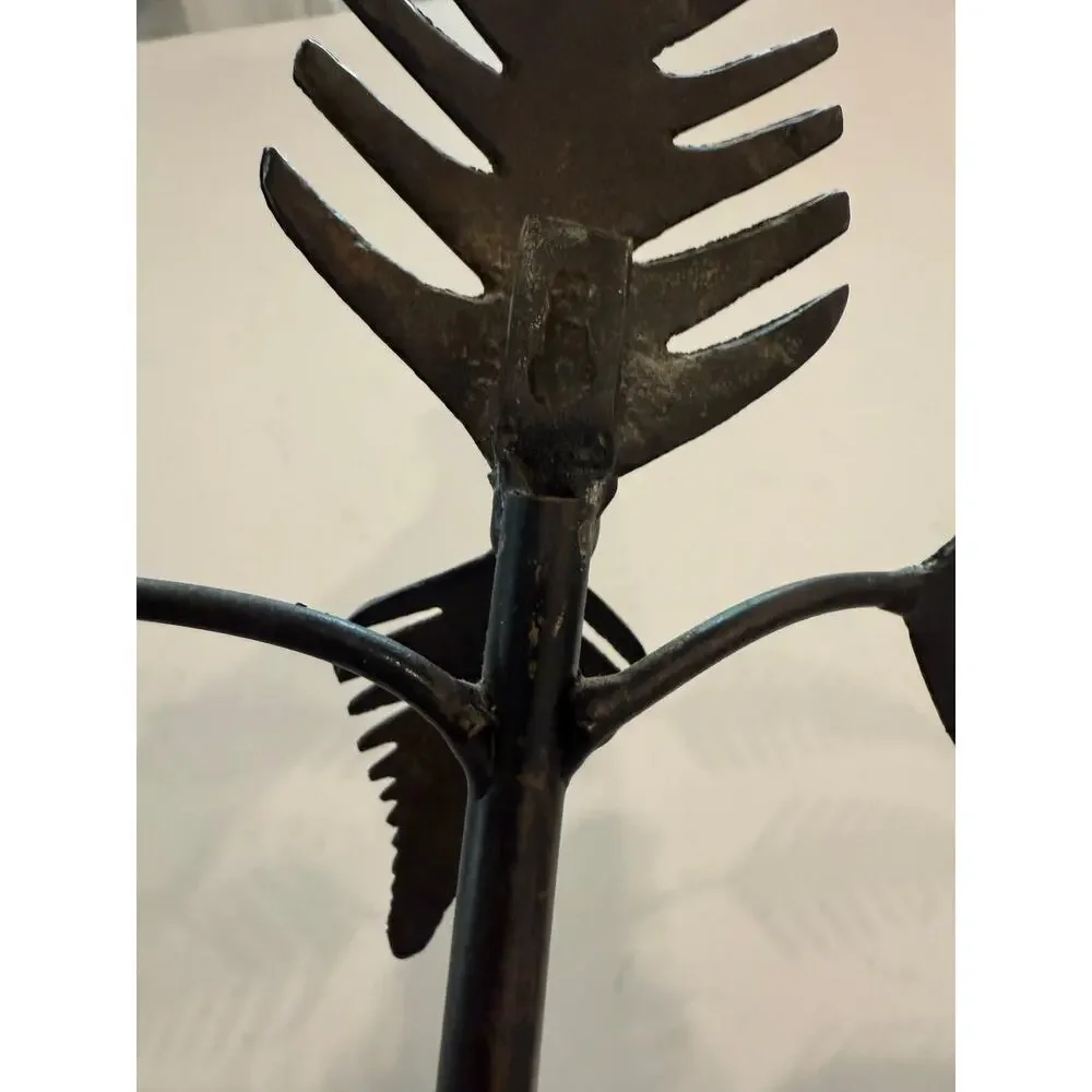 Metal Wall Sconce Decorative Two-Candle Holder Iron Leaf Ornate French Regency - Picture 9 of 9